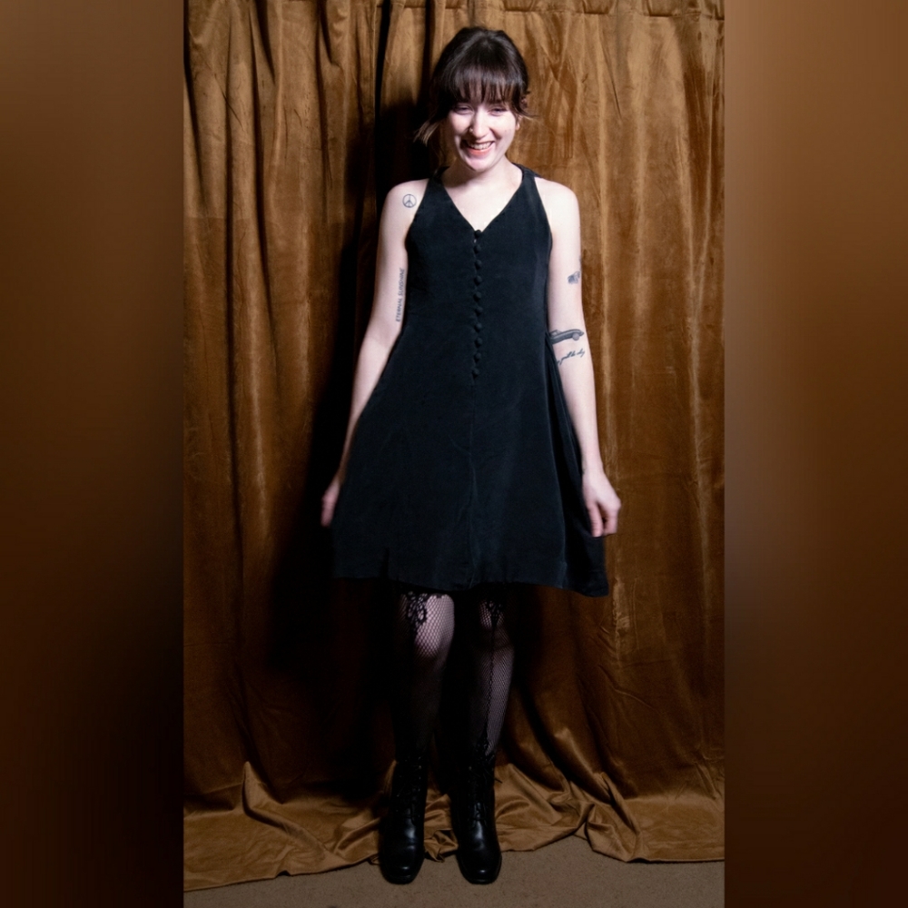 Silk Handmade A-Line Little Black Dress